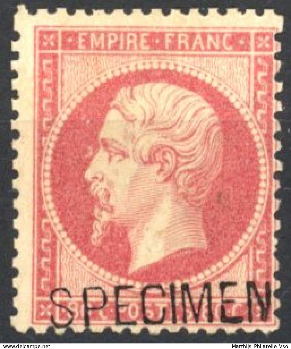 [* TB] N° 24, 80c Rose Surchargé Specimen, Signé - Cote: 1350€ - 1862 Napoléon III.