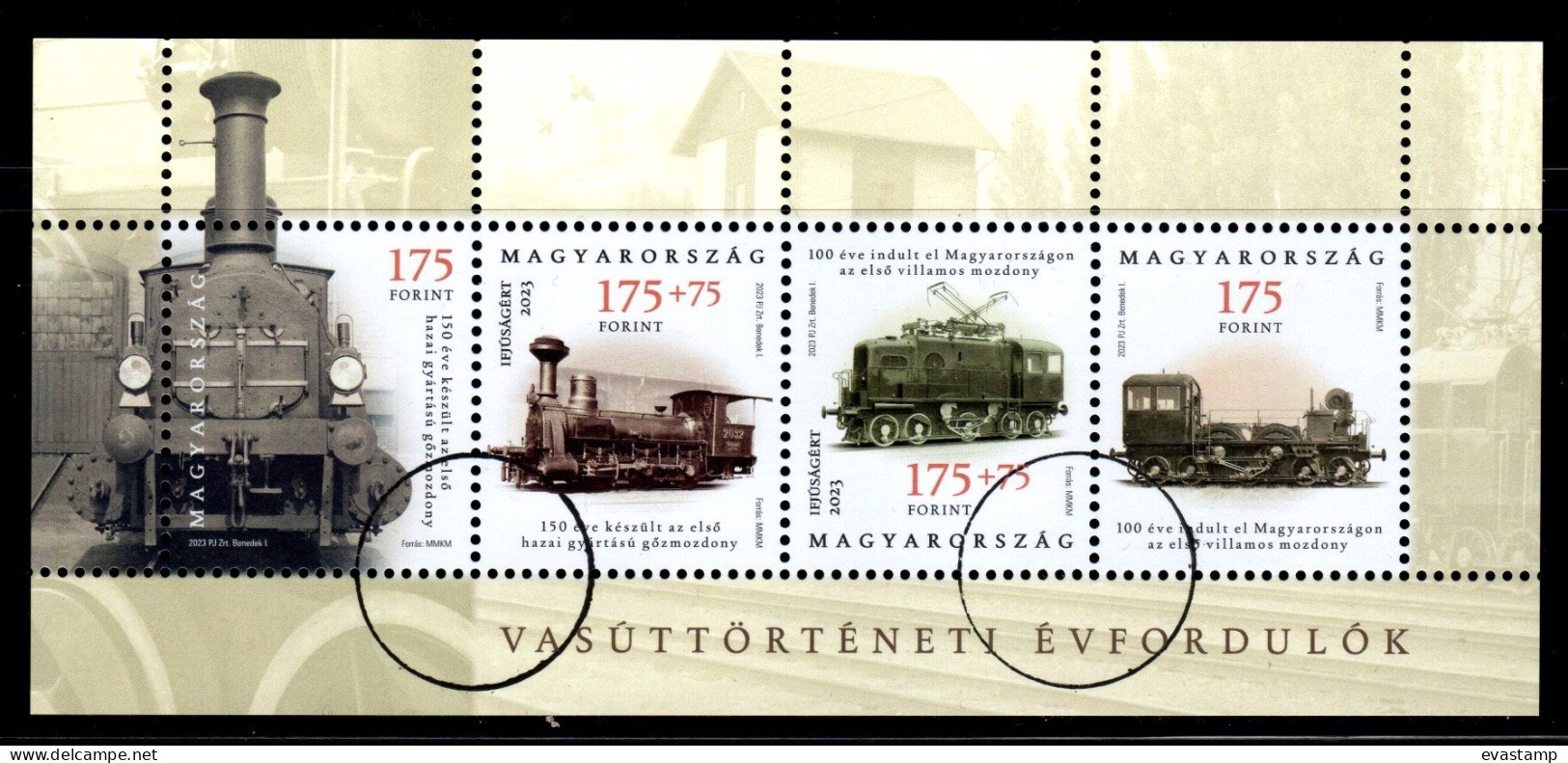 HUNGARY - 2023. Specimen Minisheet - Youth Philately - Anniversaries Of The Hungarian Railway History MNH!! - Probe- Und Nachdrucke