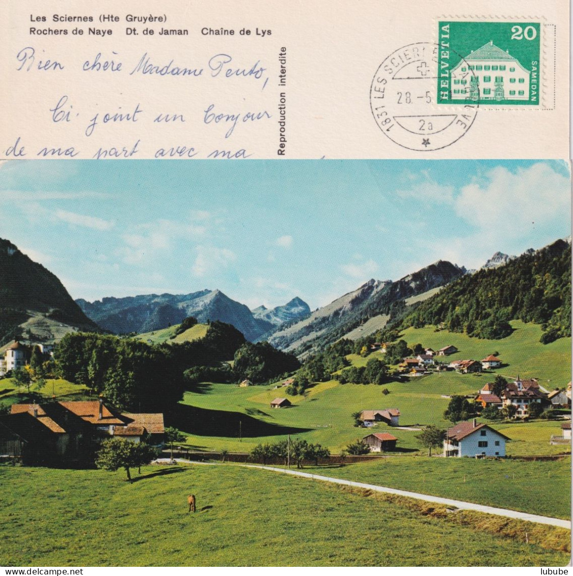 Les Sciernes D'Albeuve - Rochers De Naye, Dt De Jaman, Chaîne De Lys        1971 - Albeuve