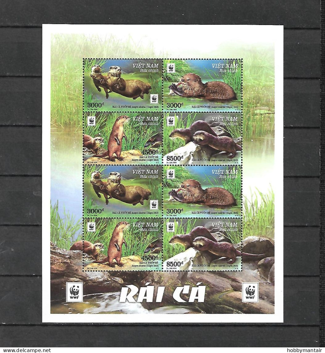 VIETNAM, 2016, WWF, ANIMALS, OTTER, S/S, MNH**, - Altri & Non Classificati