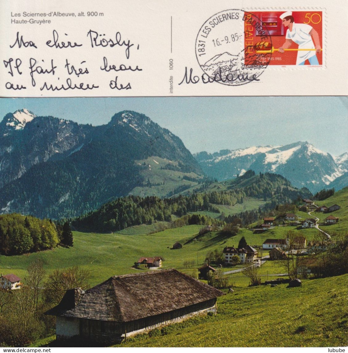 Les Sciernes D'Albeuve - Haute Gruyère        1985 - Albeuve