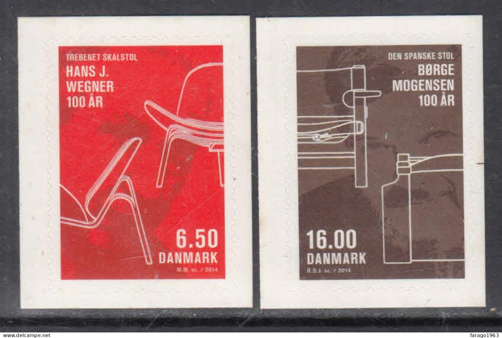 2014 Denmark DESIGN Chairs Furniture Complete Set Of 2 MNH @ BELOW FACE VALUE - Nuovi