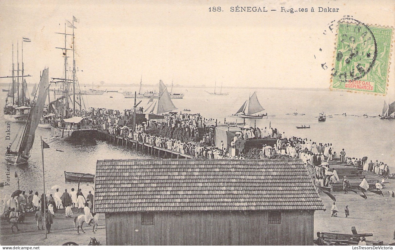 SENEGAL - Foule Sur Le Quai - Regates à Dakar - Animé - Carte Postale Ancienne - Sénégal