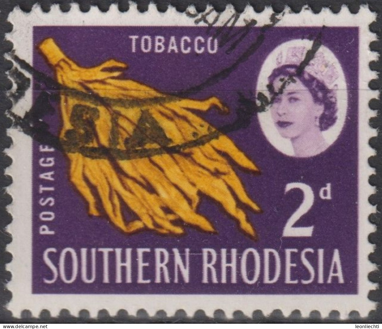1964 Südrhodesien ° Mi:GB-SR 96, Sn:GB-SR 97, Yt:GB-SR 95, Tobacco, Queen Elizabeth II Pictorials - Southern Rhodesia (...-1964)