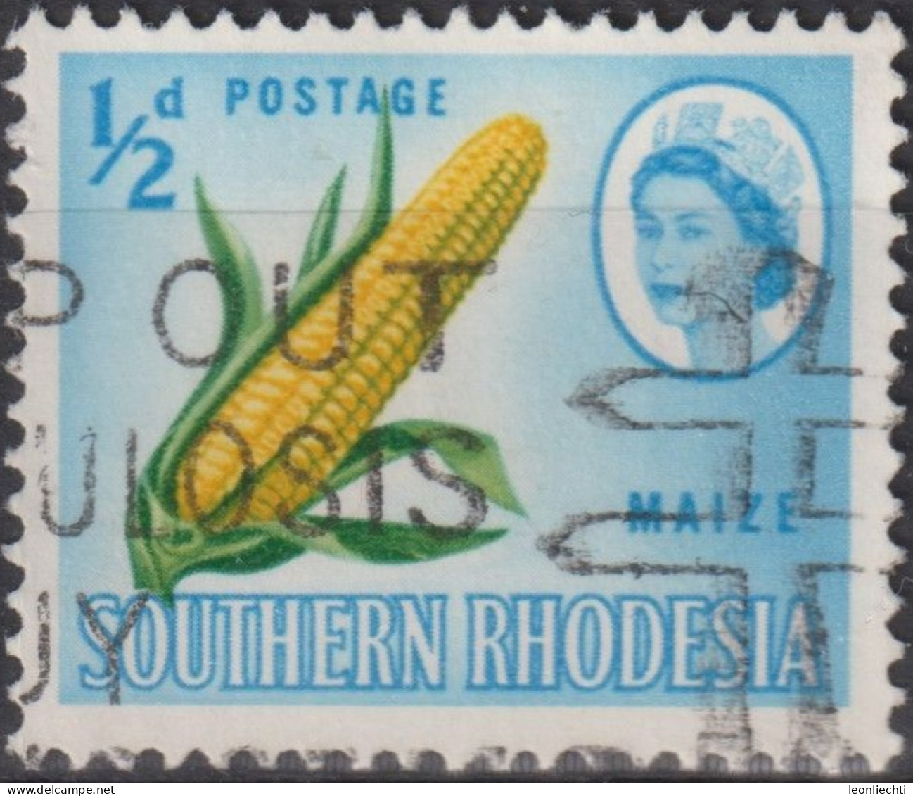 1964 Südrhodesien ° Mi:GB-SR 94, Sn:GB-SR 95, Yt:GB-SR 93, Maize, Queen Elizabeth II Pictorials - Southern Rhodesia (...-1964)