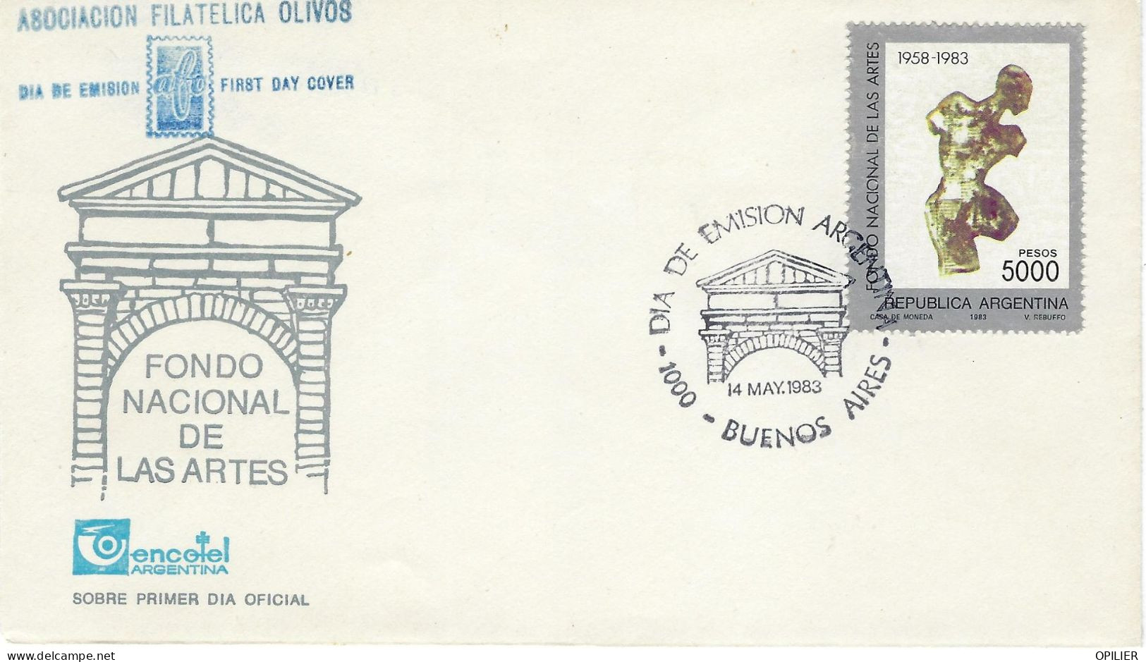 BUENOS AIRES 1983 Fondation Nationale Pour Des Arts Sculpture Art Architecture - FDC