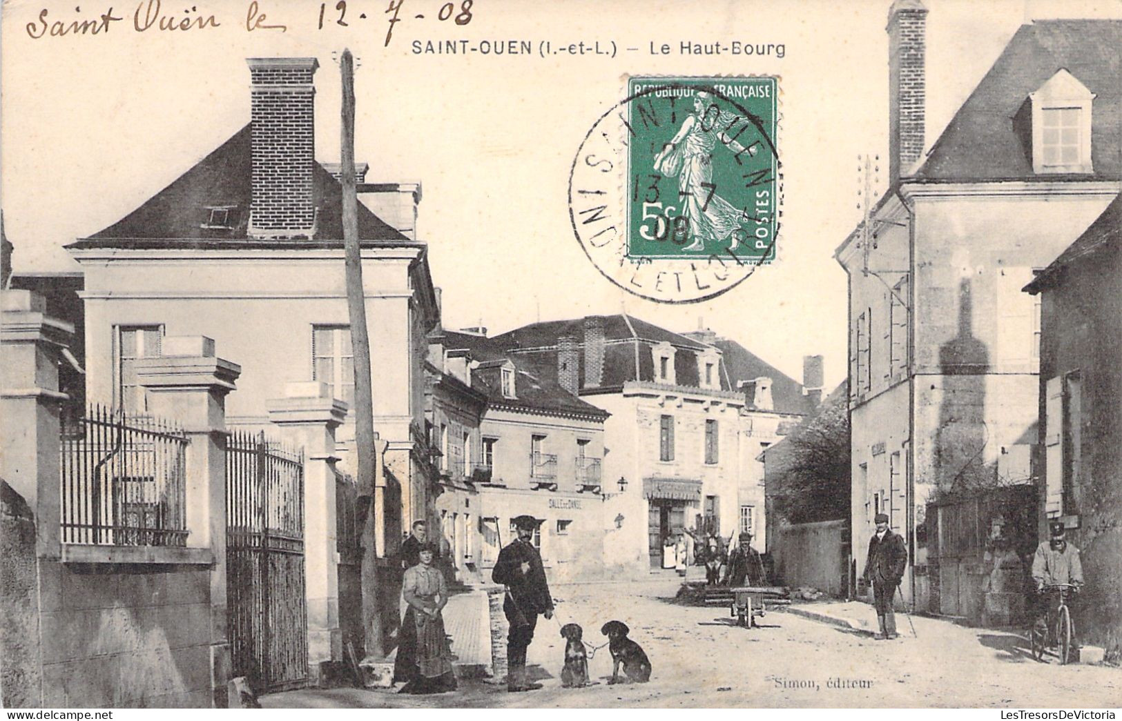 FRANCE - Saint Ouen - Le Haut Bourg - Animé - Chiens - Simon Editeur - Carte Postale Ancienne - Rochecorbon