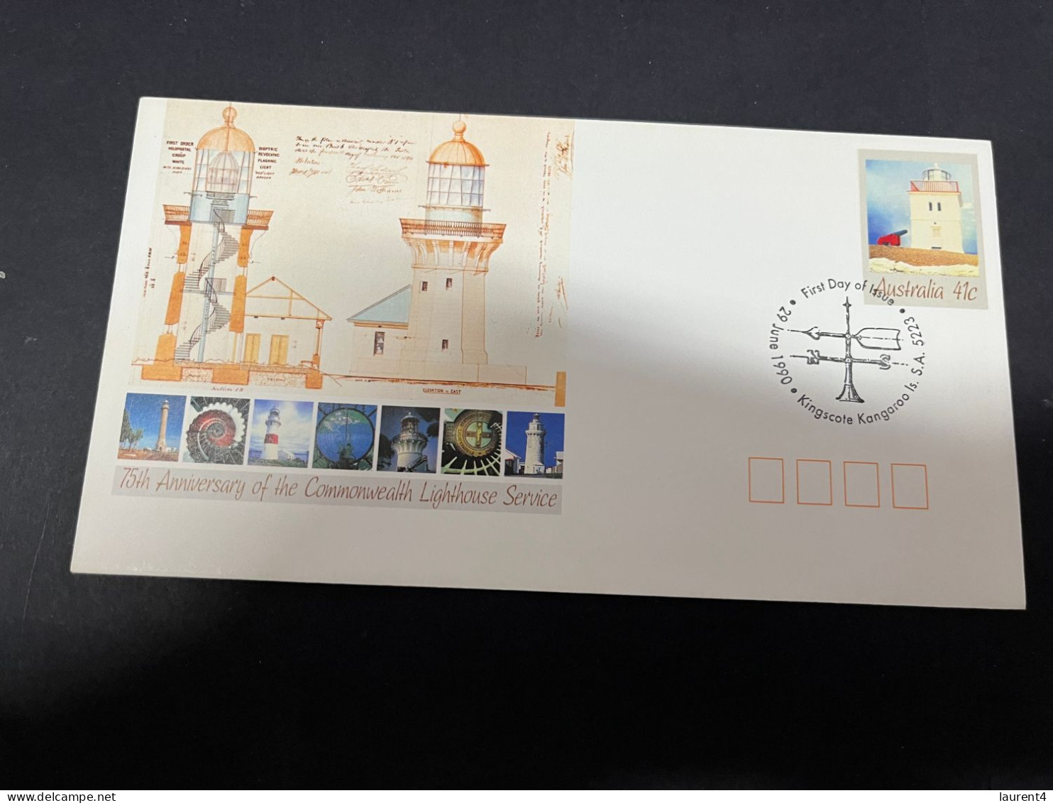 5-1-2024 (4 W 22) Australia FDC - Lighthouses - 1990 (Kangaroo Island P/m) - FDC