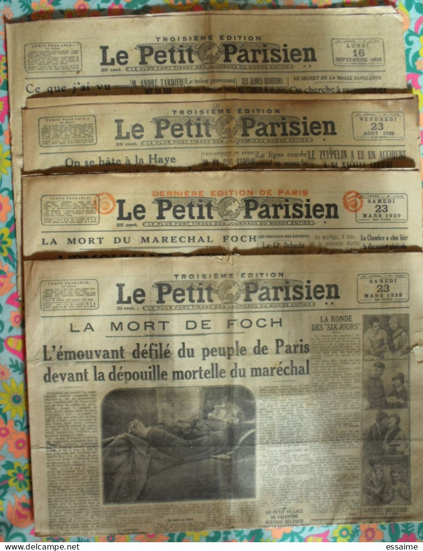 4 Journaux Le Petit Parisien De 1929 Foch Zeppelin Kaeser Boukharine - Le Petit Parisien