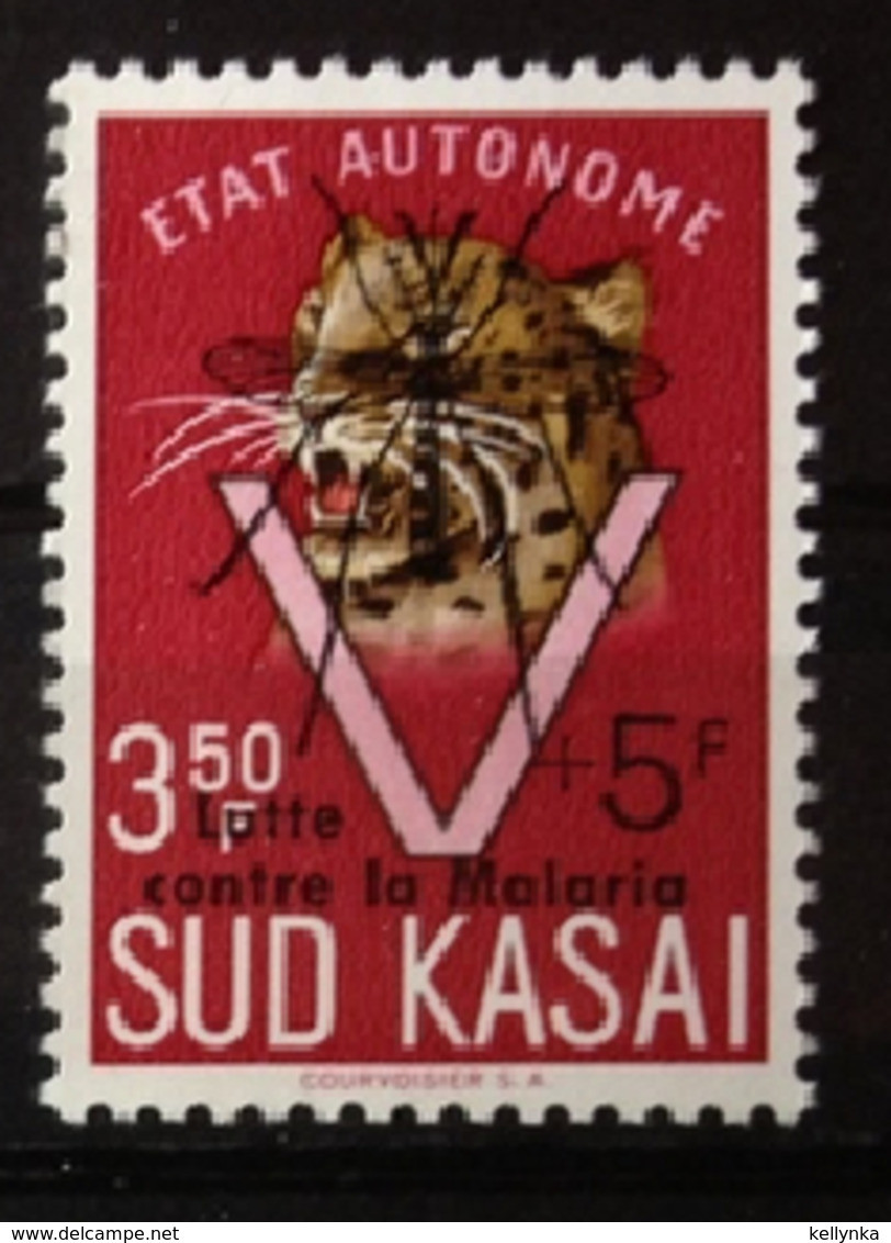 Sud Kasai - 22B - Léopards - Surcharge "Lutte Contre La Malaria" - 1961 - MNH - Zuid-Kasaï