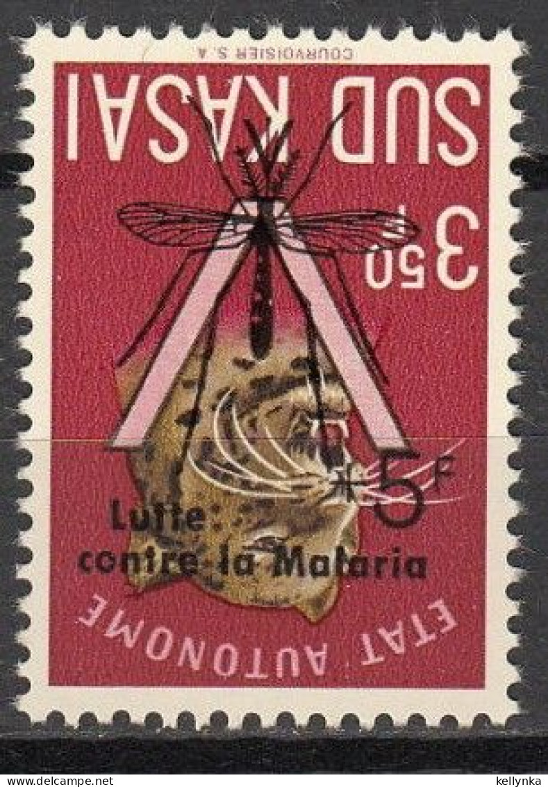 Sud Kasai - 22B - Léopards - Surcharge Renversée -  "Lutte Contre La Malaria" - 1961 - MNH - Zuid-Kasaï