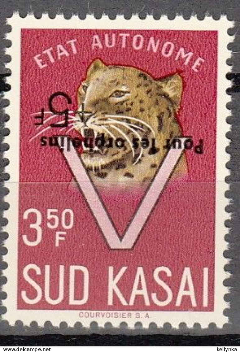 Sud Kasai - 22A - Léopards - Surcharge Renversée -  "Pour Les Orphelins" - 1961 - MNH - Süd-Kasai