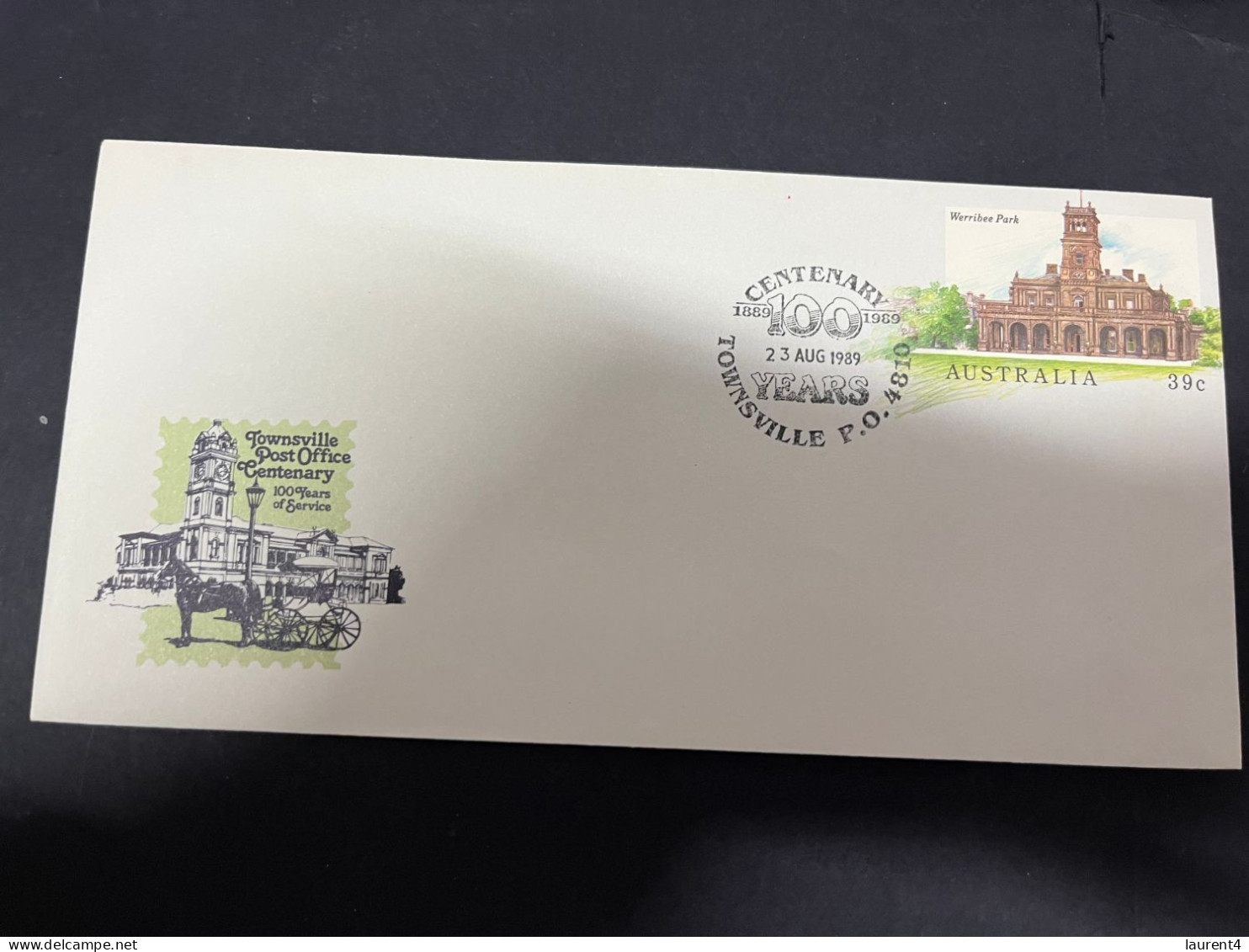 5-1-2024 (4 W 24) Australia Cover - FDC - 1989 - Townville Post Office Centenary - FDC