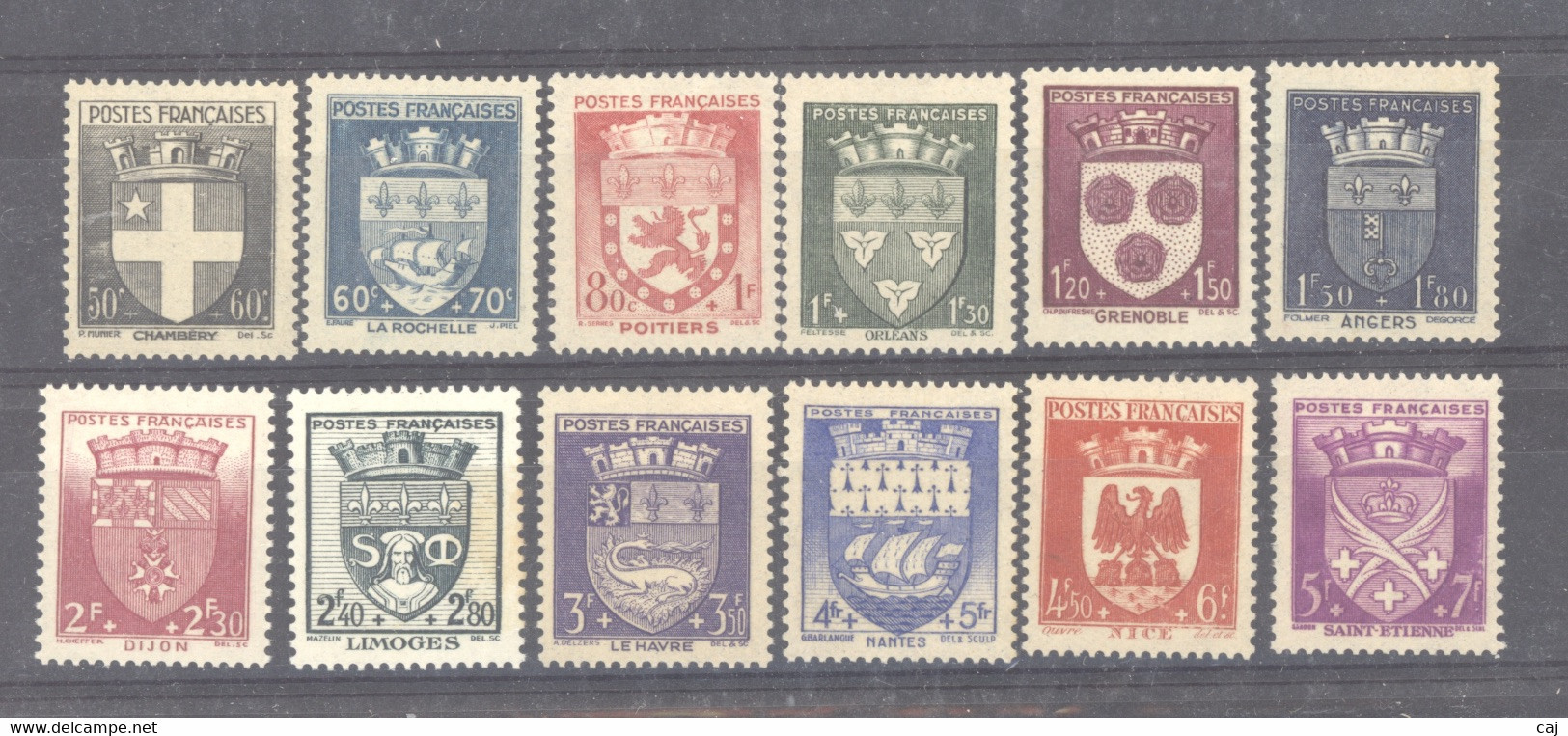 0ob  0143  -  France  :  Yv  553-64  ** - 1941-66 Escudos Y Blasones