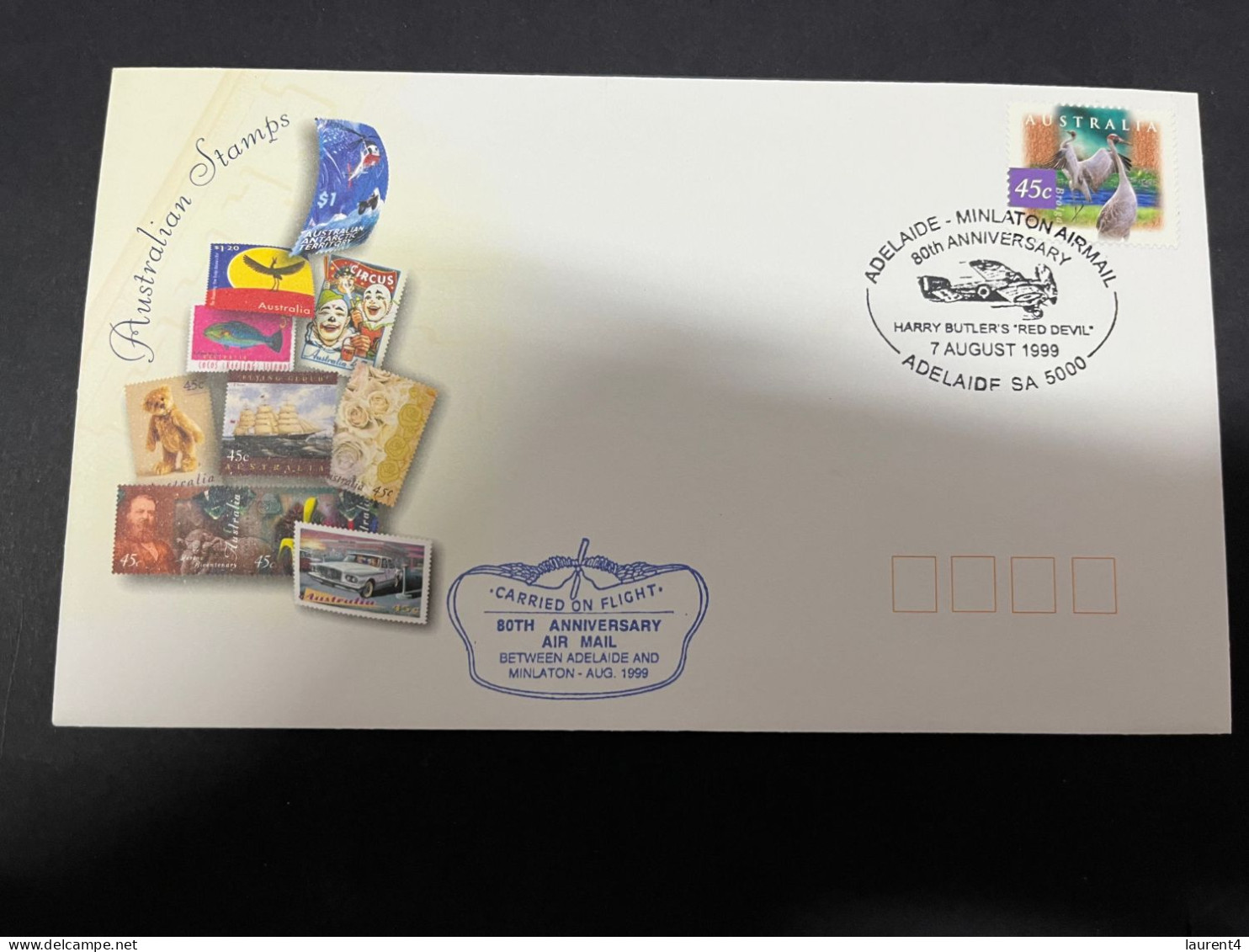 5-1-2024 (4 W 24) Australia Cover - FDC - 1999   - Adelaide To Minlaton Airmail 80th Anniversary (2 Covers) - FDC