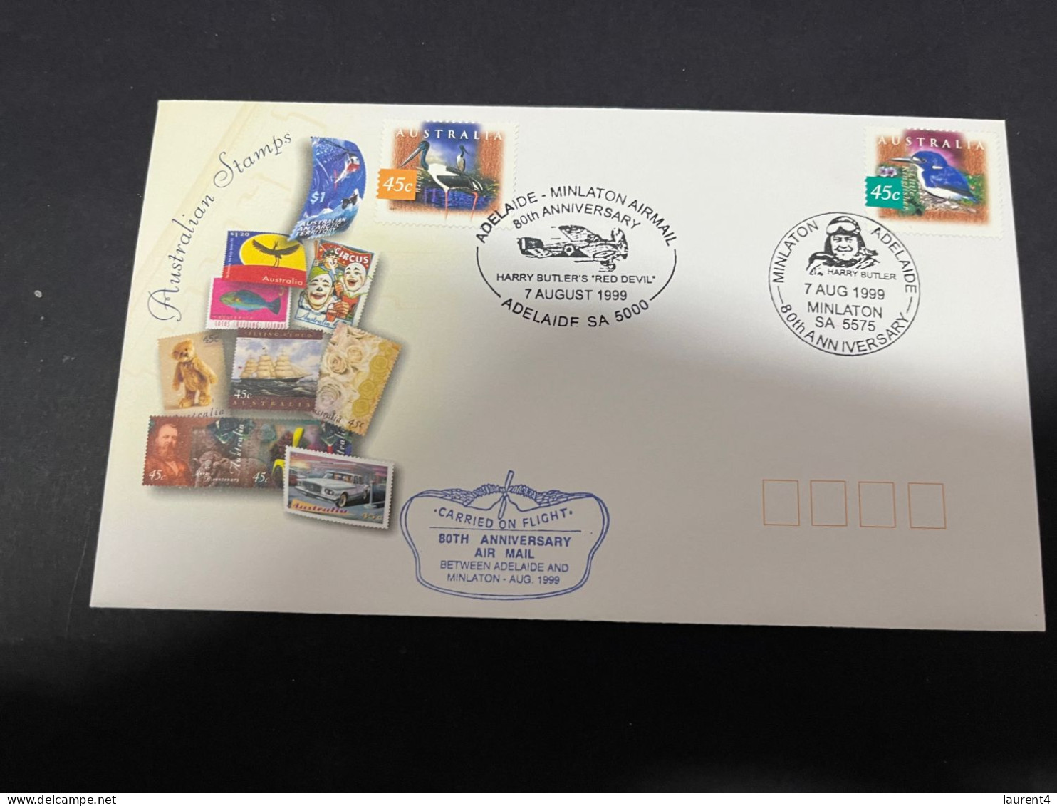 5-1-2024 (4 W 24) Australia Cover - FDC - 1999   - Adelaide To Minlaton Airmail 80th Anniversary (1 Cover) - FDC