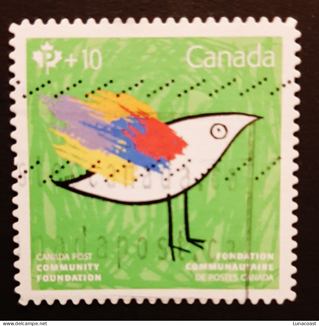 Canada 2016 USED Sc  B 24   P + 10c Community Foundation, Bird - Used Stamps