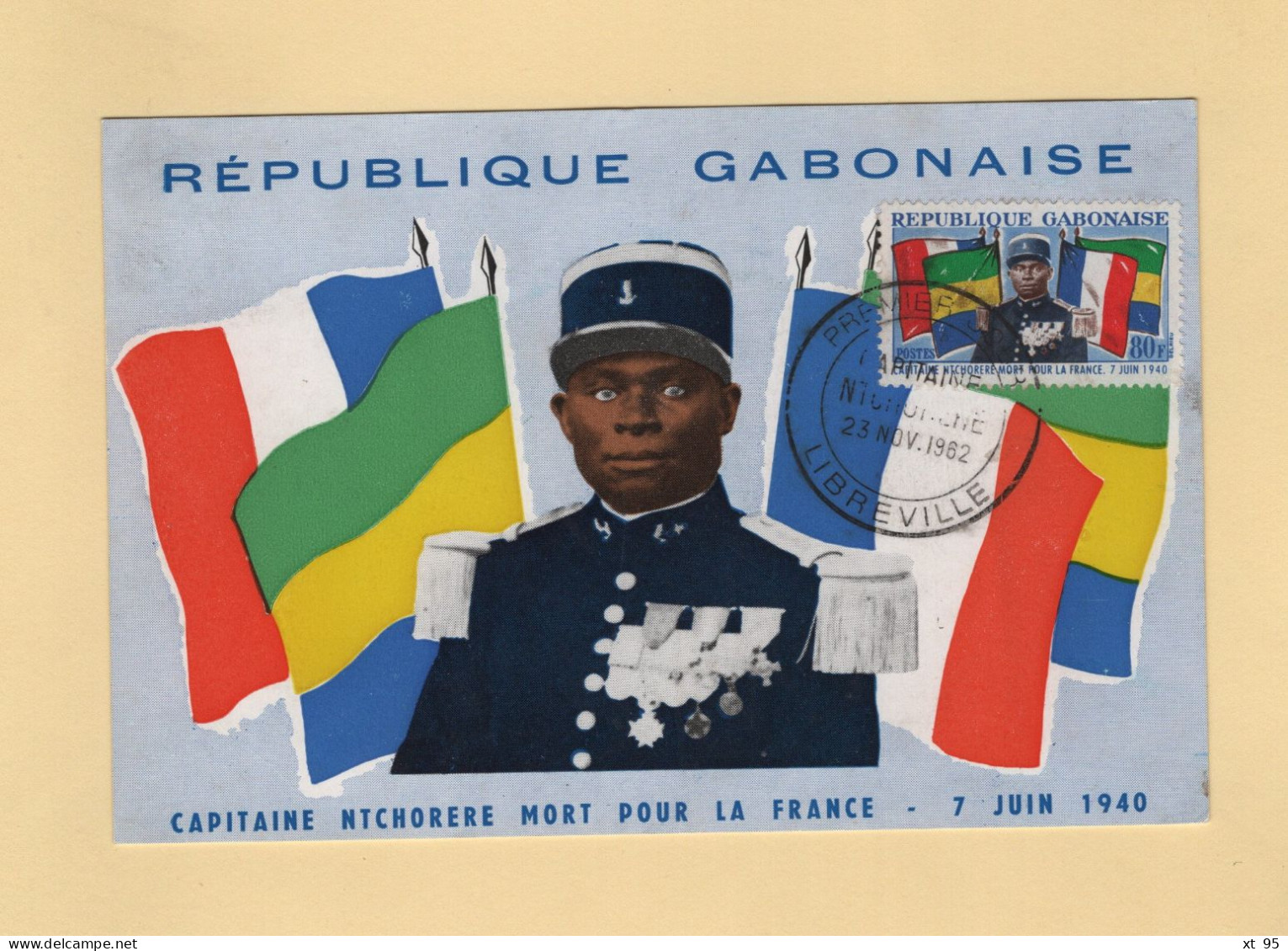 Gabon - Carte Maximum - N°164 - Capitaine Ntchorere - 1962 - Gabon (1960-...)