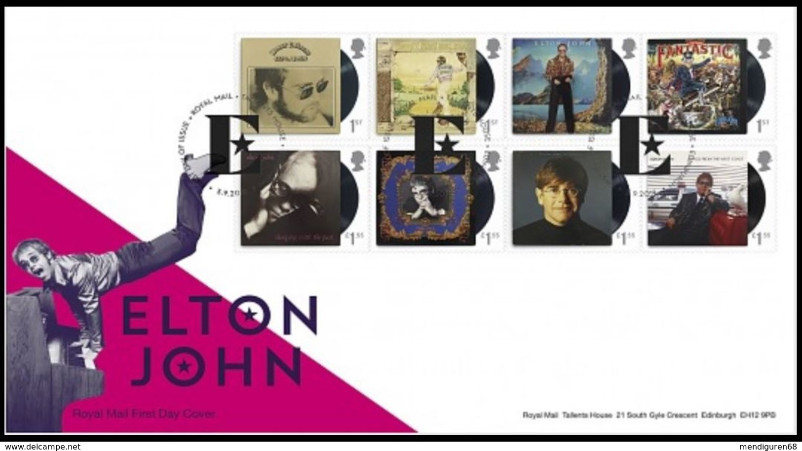 GROSSBRITANNIEN GRANDE BRETAGNE GB 2019 ELTON JOHN MUSIC GIANT SET 8V. FDCSG 4253-60 MI 4428-35 YT 4840-48 - 2011-2020 Ediciones Decimales