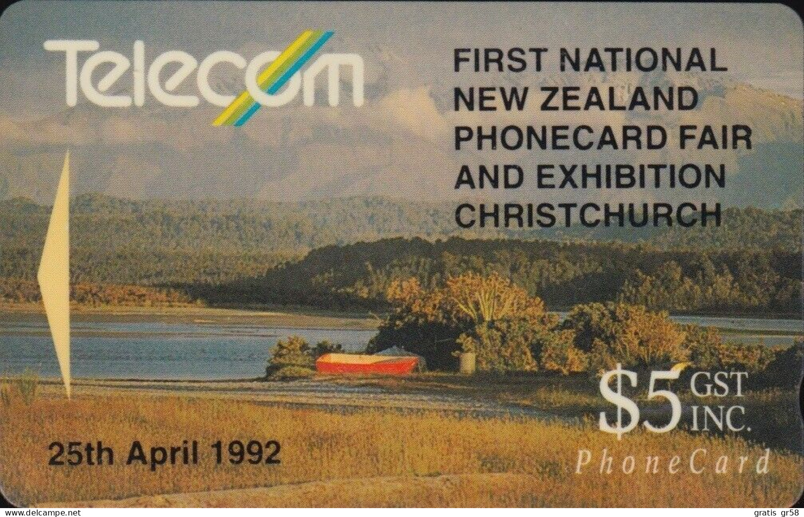 New Zealand - P001, GPT, Christchurch Phonecard Fair, Exhibition, Overprint, 1000ex, 1992, Used - Nouvelle-Zélande