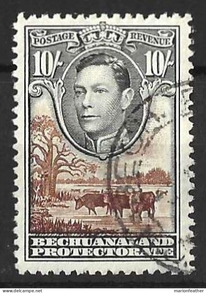 BECHUANALAND.....KING GEORGE VI..(1936-52..)......10/-......SG128.....(CAT.VAL.£40..).....CDS.....VFU... - 1885-1964 Protectorat Du Bechuanaland