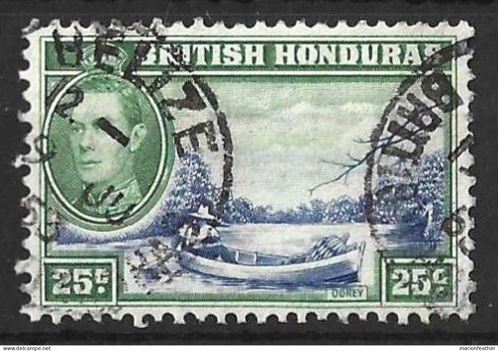 BRITISH HONDURAS...KING GEORGE VI..(1936-52..)...." 1938..".....25c......SG157.......CDS.....VFU... - Honduras Británica (...-1970)