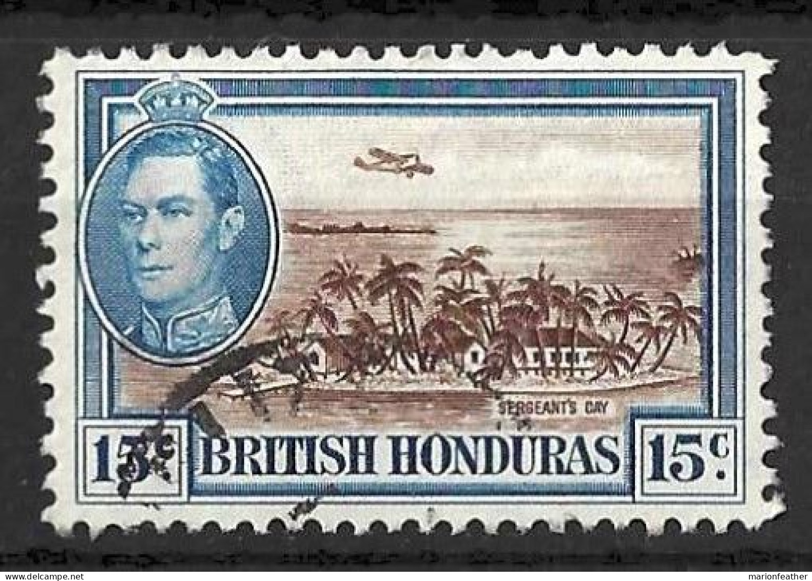 BRITISH HONDURAS...KING GEORGE VI..(1936-52..)...." 1938..".....15c......SG156.......CDS.....VFU... - Honduras Britannico (...-1970)