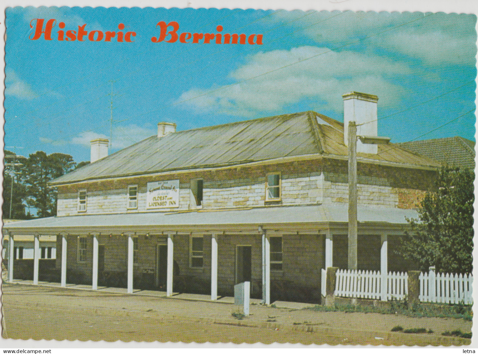 Australia NEW SOUTH WALES NSW Surveyor General Historic Inn BERRIMA ICP 8024 Postcard 1984 Pmk Butterfly Stamp - Andere & Zonder Classificatie