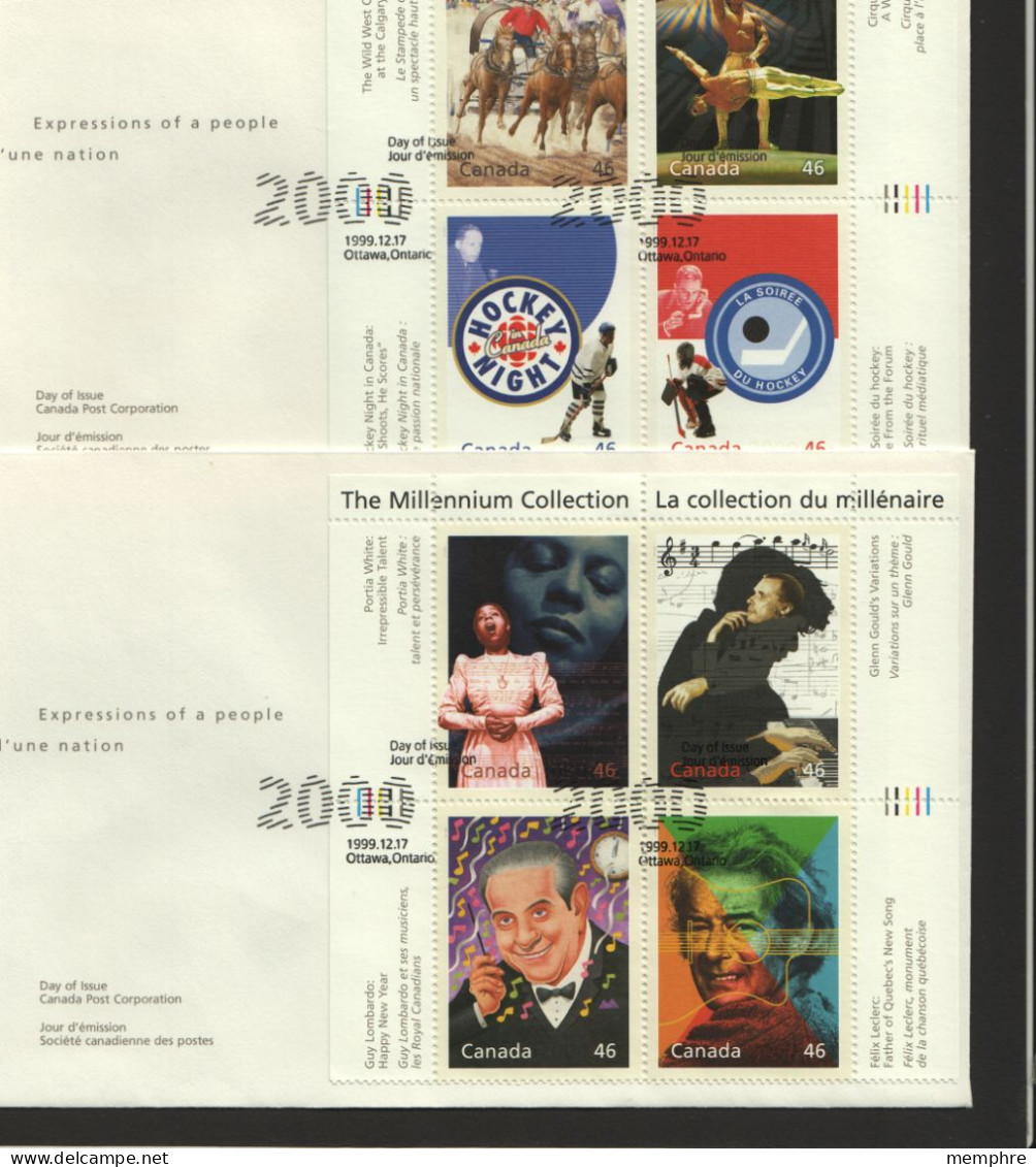 2000  Complete Set Of 17 Millenium Collection Mini-sheets On FDCs Sc 1818-1834 - 1991-2000