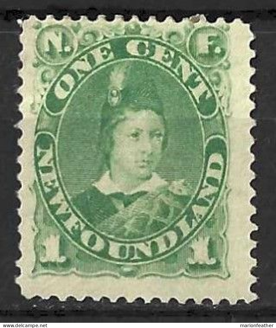 NEWFOUNDLAND....QUEEN VICTORIA...(1837-01.).." 1887.."....1d.....SG50b.....YELLOW -GREEN.......MH. - 1865-1902