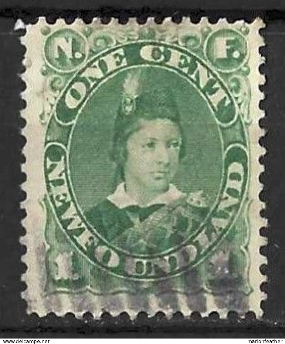 NEWFOUNDLAND....QUEEN VICTORIA...(1837-01.).." 1887.."....1d.....SG50a.....GREEN.......USED.. - 1865-1902