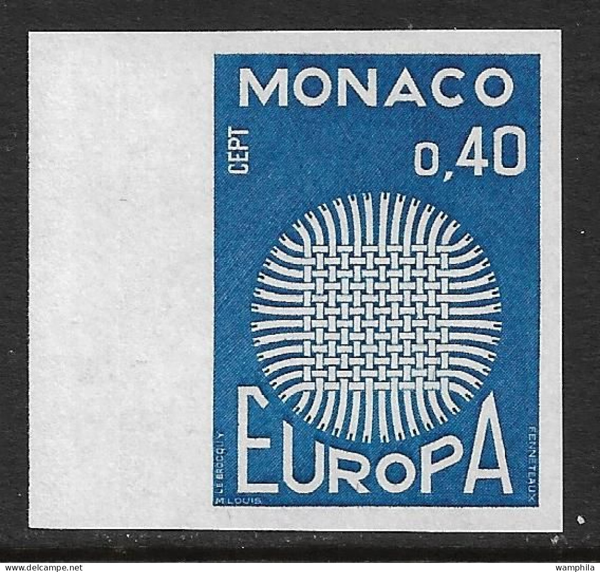 Monaco Essais 819** En Bleu Non Dentelé. Europa 1970. - Abarten