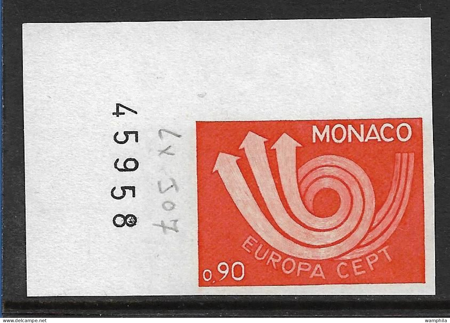 Monaco Essai Du N° 918** En Orange Non Dentelé. Europa 1973. - Variétés