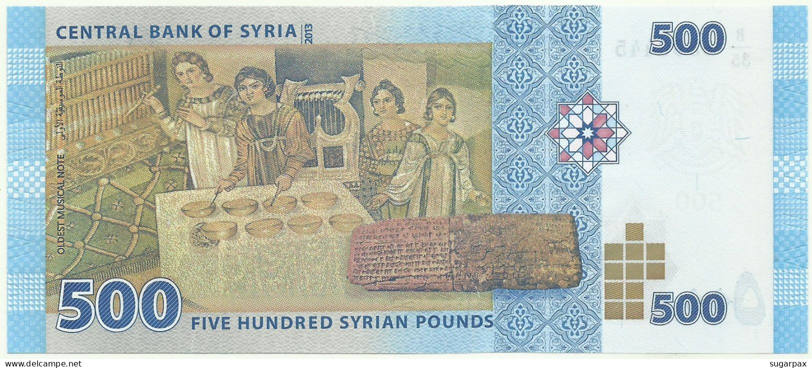 Syria - 500 Syrian Pounds - 2013 / AH 1434 - Pick 115 - Unc. - Serie B/35 - Syrie