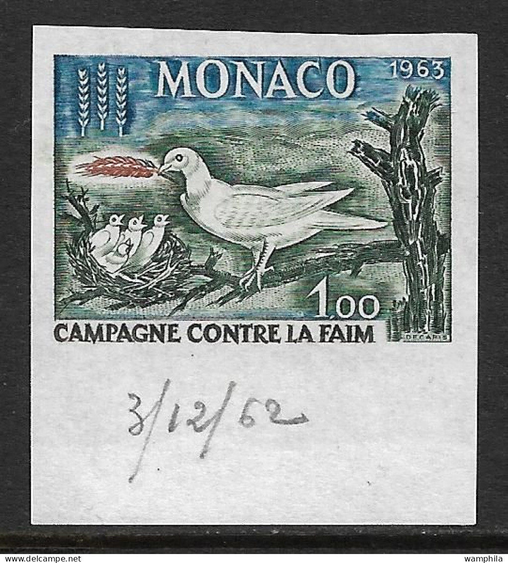 Monaco N°611a** Non Dentelé Campagne Mondiale Contre La Faim. Cote 125€. - Plaatfouten En Curiosa