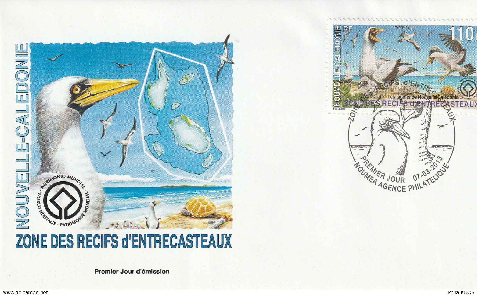 2013 " ZONE DES RECIFS D'ENTRECASTEAUX " Sur Enveloppe 1er Jour N° YT 1172. Parf état. FDC à Saisir !!! - Albatro & Uccelli Marini