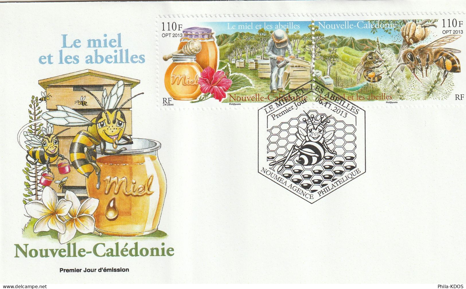 2013 " LE MIEL ET LES ABEILLES  " Sur Enveloppe 1er Jour. N° YT 1199 1200. Parfait état. FDC à Saisir !!! - Bienen