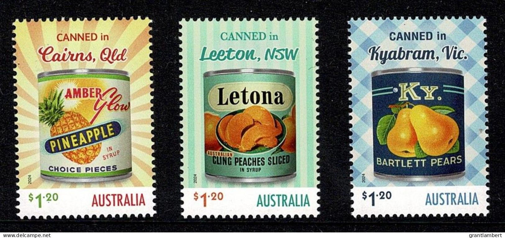 Australia 2024 Nostalgic Tinned Fruit Labels  Set Of 3 MNH - Unused Stamps