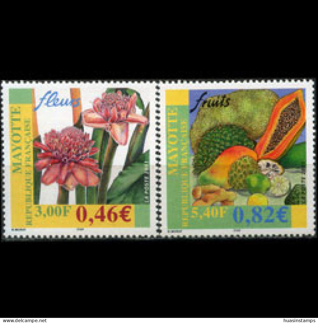 MAYOTTE 2001 - Scott# 154-5 Flowers Set Of 2 MNH - Sonstige & Ohne Zuordnung