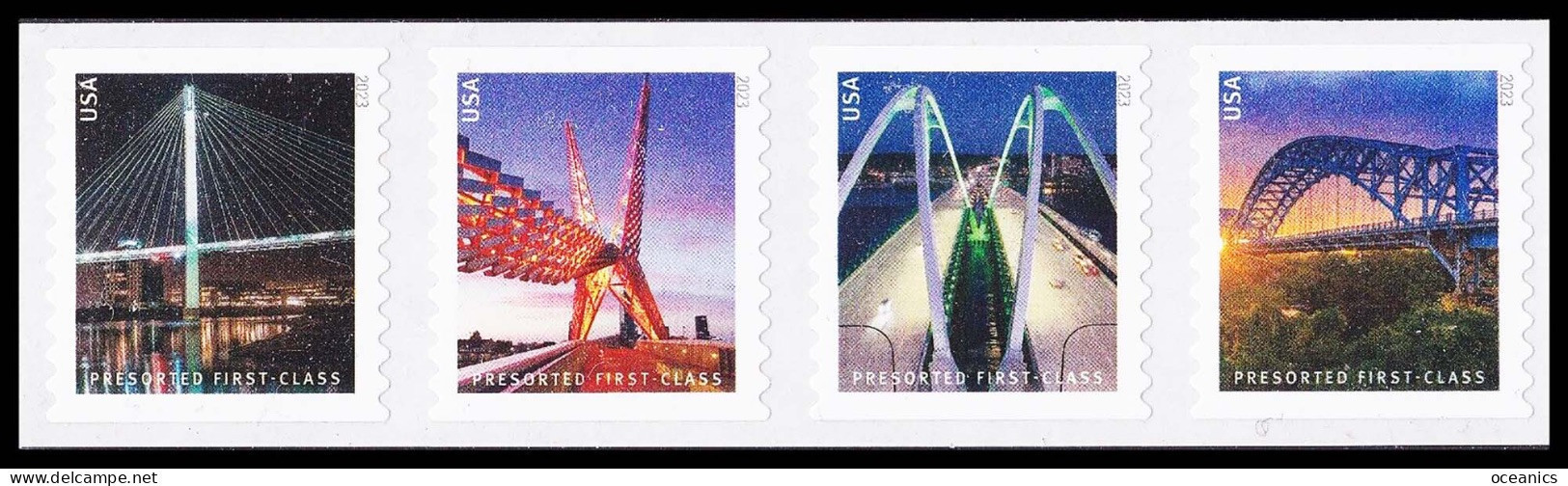 Etats-Unis / United States (Scott No.5811a - Bridges) [**] Strip Of 4 Coil - Neufs