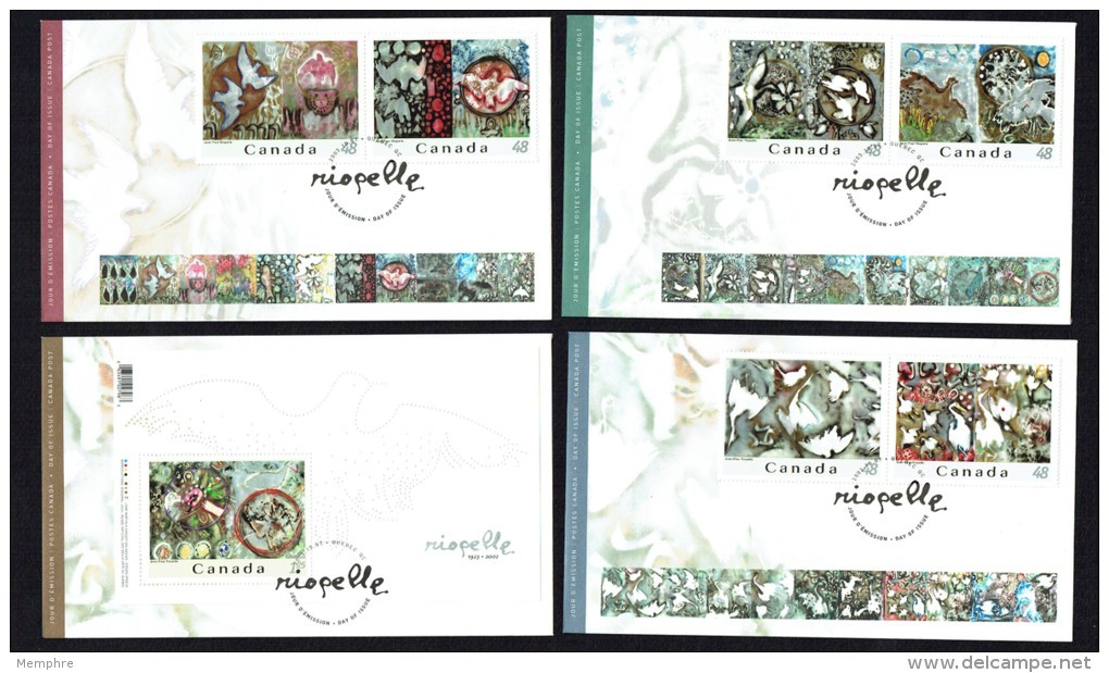 2003  Jean-Paul Riopelle, Painter 6 Regular Stamps And One Souvenir Sheet  Sc 2002a-f, 2003 - 2001-2010