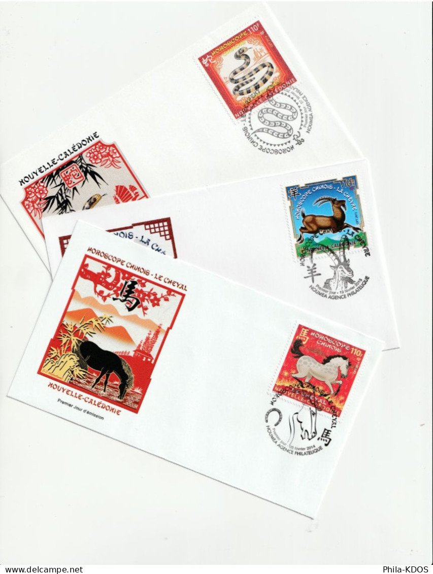 2013 à 2015 " LOT HOROSCOPE CHINOIS " Sur 3 Enveloppes 1er Jour Parfait état. Voir Les Scans. FDC à Saisir ! - Astrologie