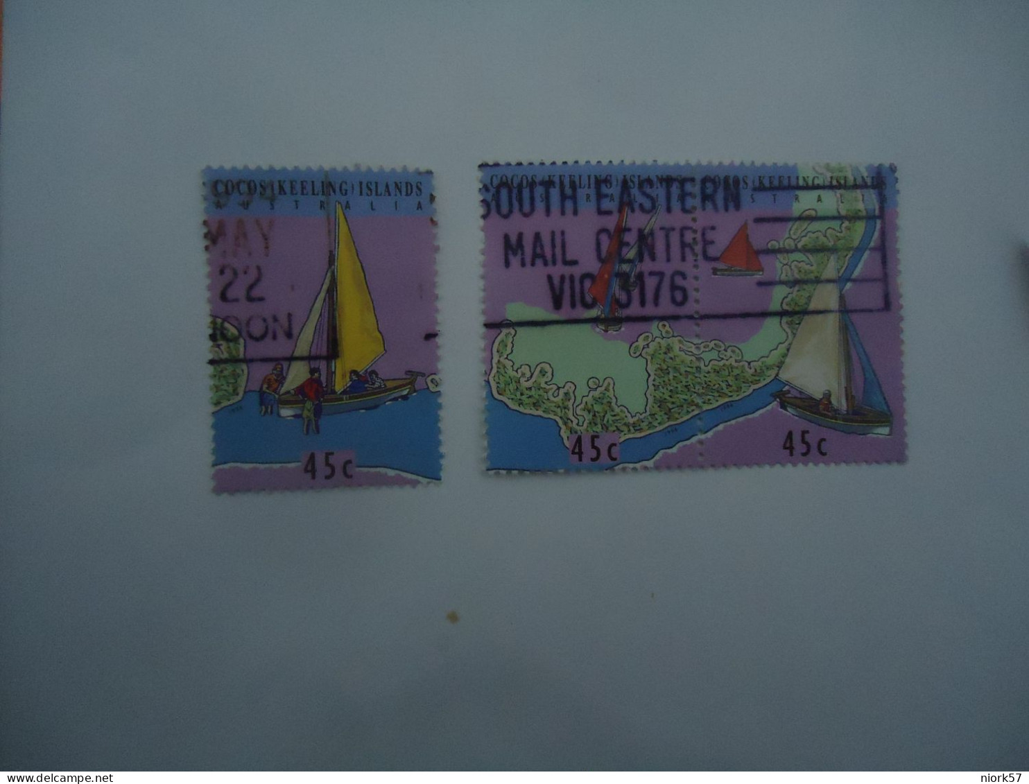 COCOS  KEELING   ISLANDS 3  USED STAMPS  ANNIVERSARIES MAPS - Cocos (Keeling) Islands