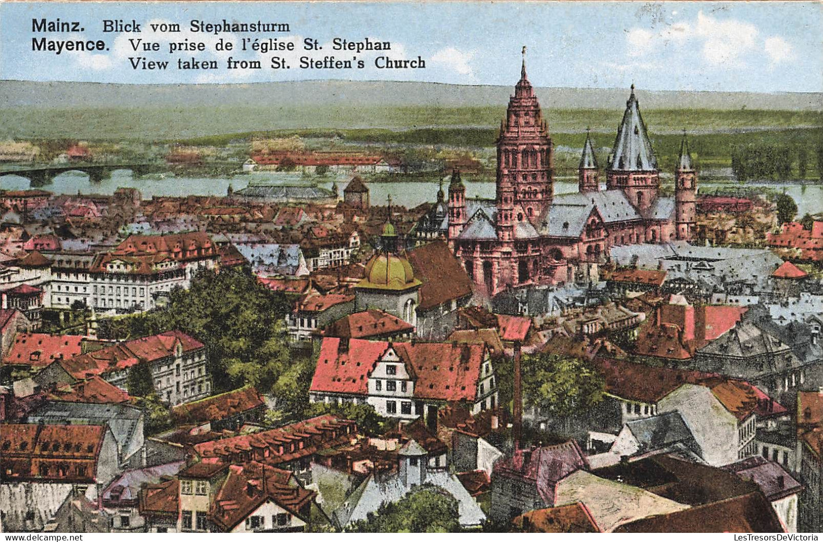 ALLEMAGNE - Mayence - Vue Prise De L'église Saint Stephan - Colorisé - Carte Postale Ancienne - Mainz