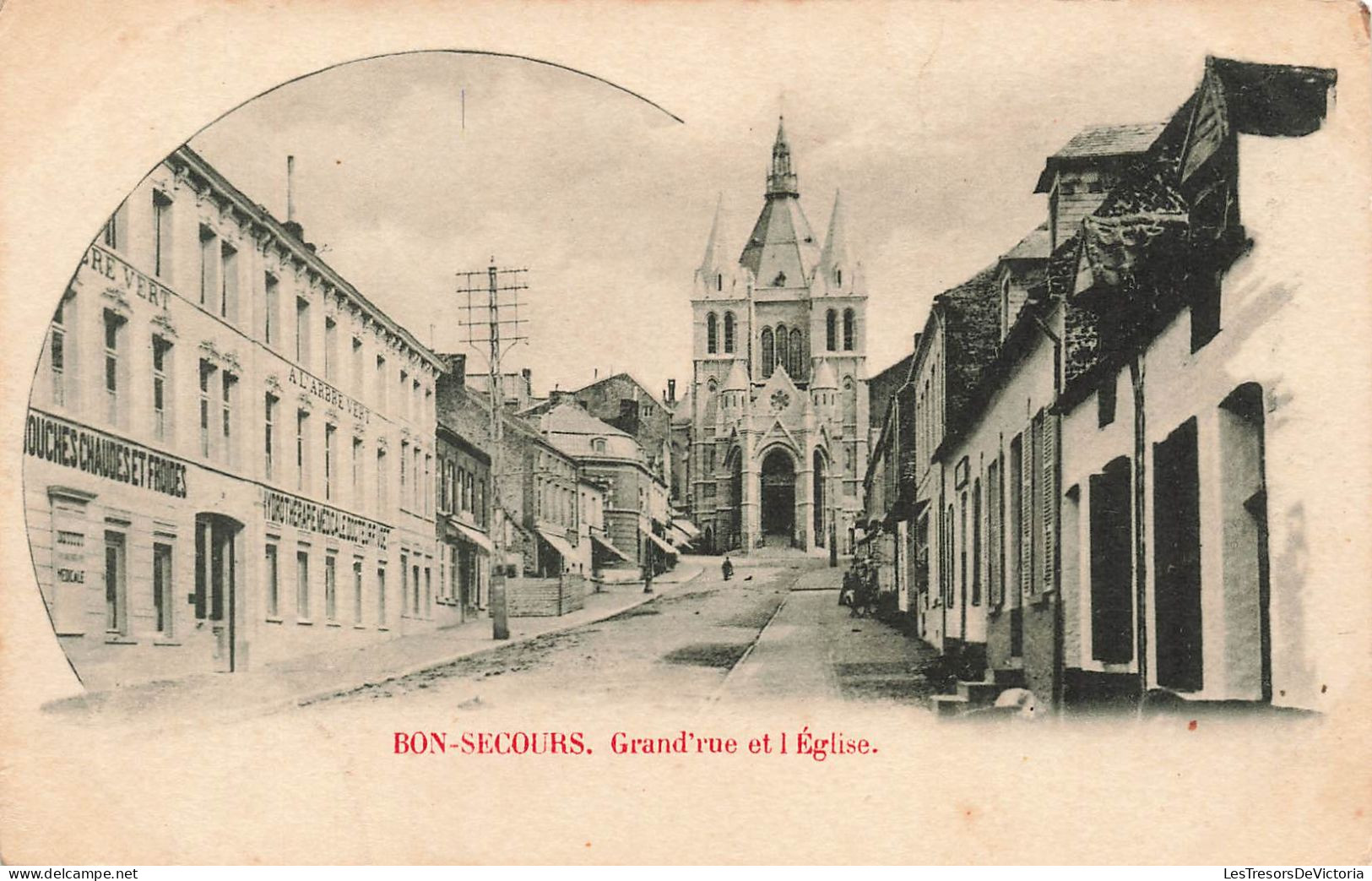 BELGIQUE - Péruwelz - Bonsecours - Grand'rue Et L'Eglise - Dos Non Divisé - Carte Postale Ancienne - Péruwelz