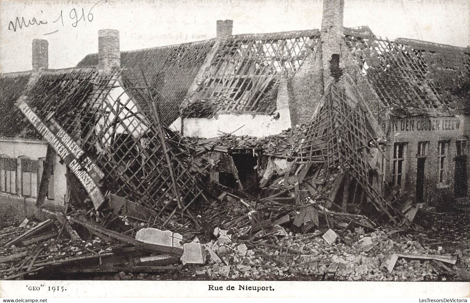 BELGIQUE - Ruine D'une Maison Sur La Rue De Nieuport - Carte Postale Ancienne - Nieuwpoort