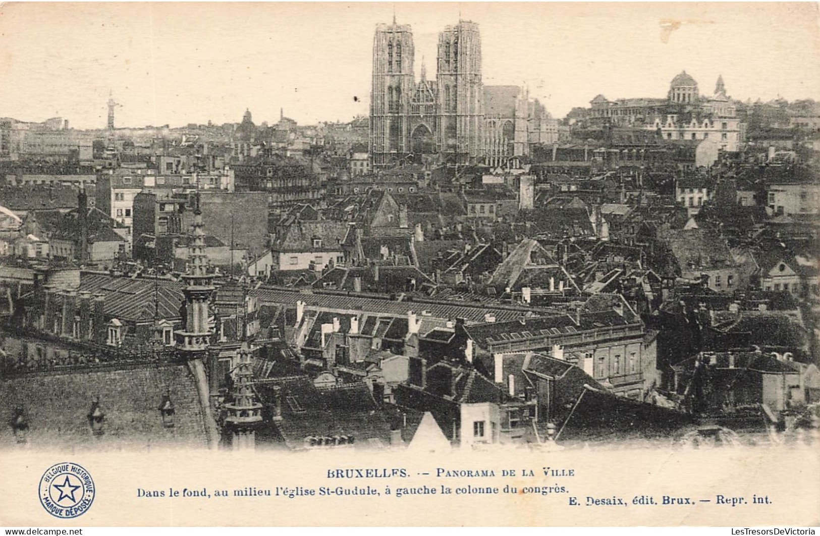 BELGIQUE - Bruxelles - Panorama De La Ville - L'église Sainte Gudule - La Colonne Du Congrès - Carte Postale Ancienne - Corsi
