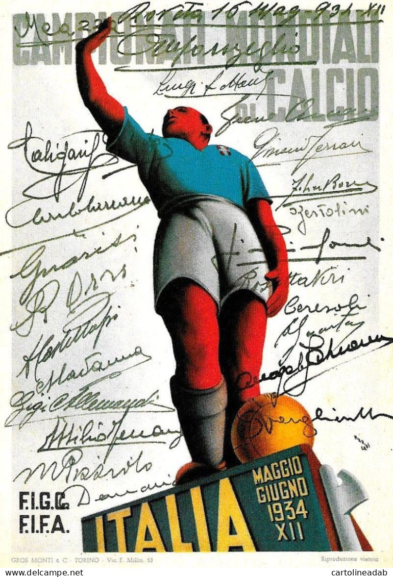 [MD8484] CPM - SERIE DI 3 CARTOLINE - RIEDIZIONE - COPPA DEL MONDO DI CALCIO 1934 - NUMERATE - PERFETTE - Non Viaggiate - Calcio