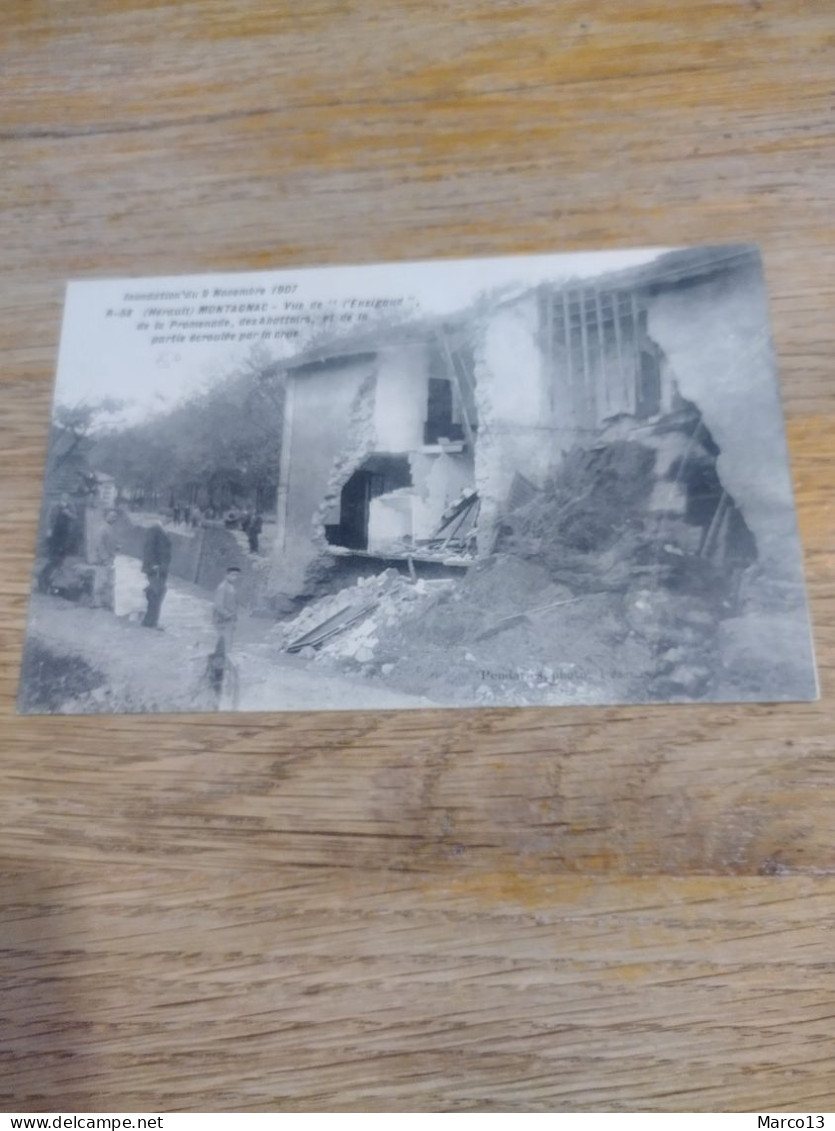 Inondation Du 9 Novembre 1907 Montagnac Vue De L'Ensigaud, De La Promenade, Des Abattoirs, Et De La Partie écroulée Par - Montagnac