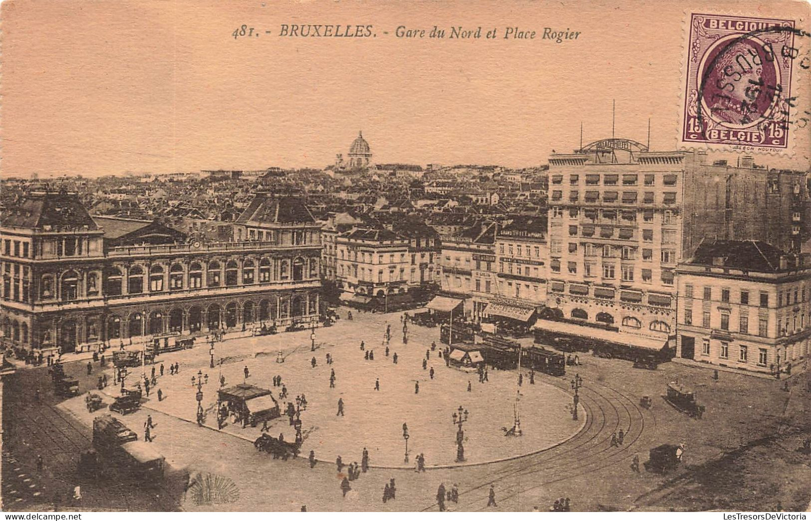 BELGIQUE - Bruxelles - La Gare Du Nord Et Place Rogier - Carte Postale Ancienne - Autres & Non Classés